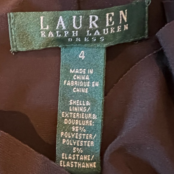 Lauren Ralph Lauren Brown Ruffles Stretch Midi Dress 4 - Picture 5 of 5